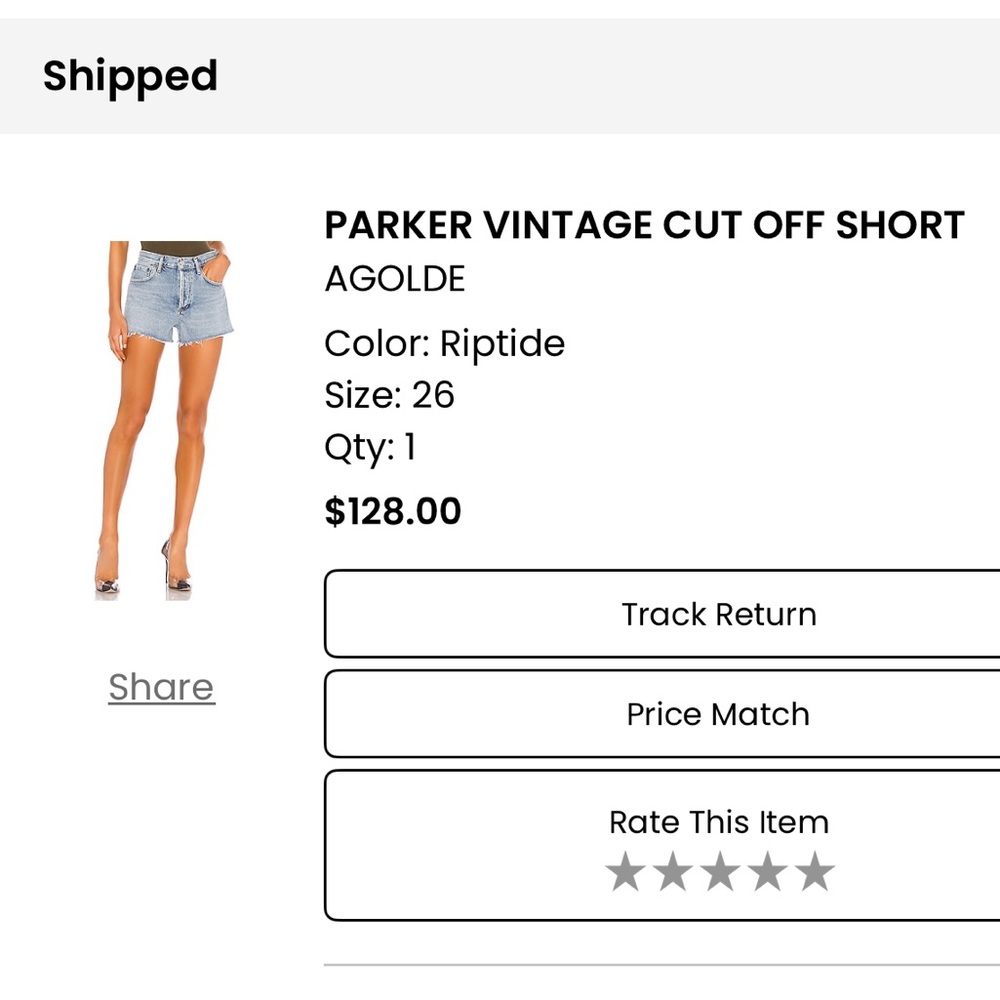 AGOLDE - PARKER VINTAGE CUT OFF SHORT - Picture 8 of 8